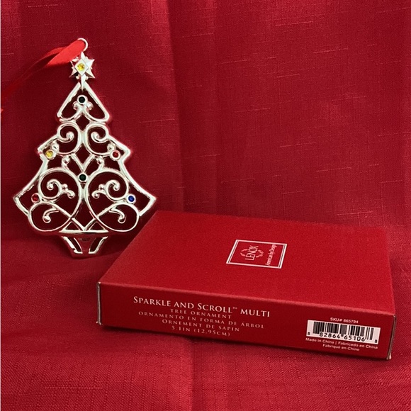 Lenox Sparkle and Scroll Multi Tree Ornament. - Picture 2 of 2